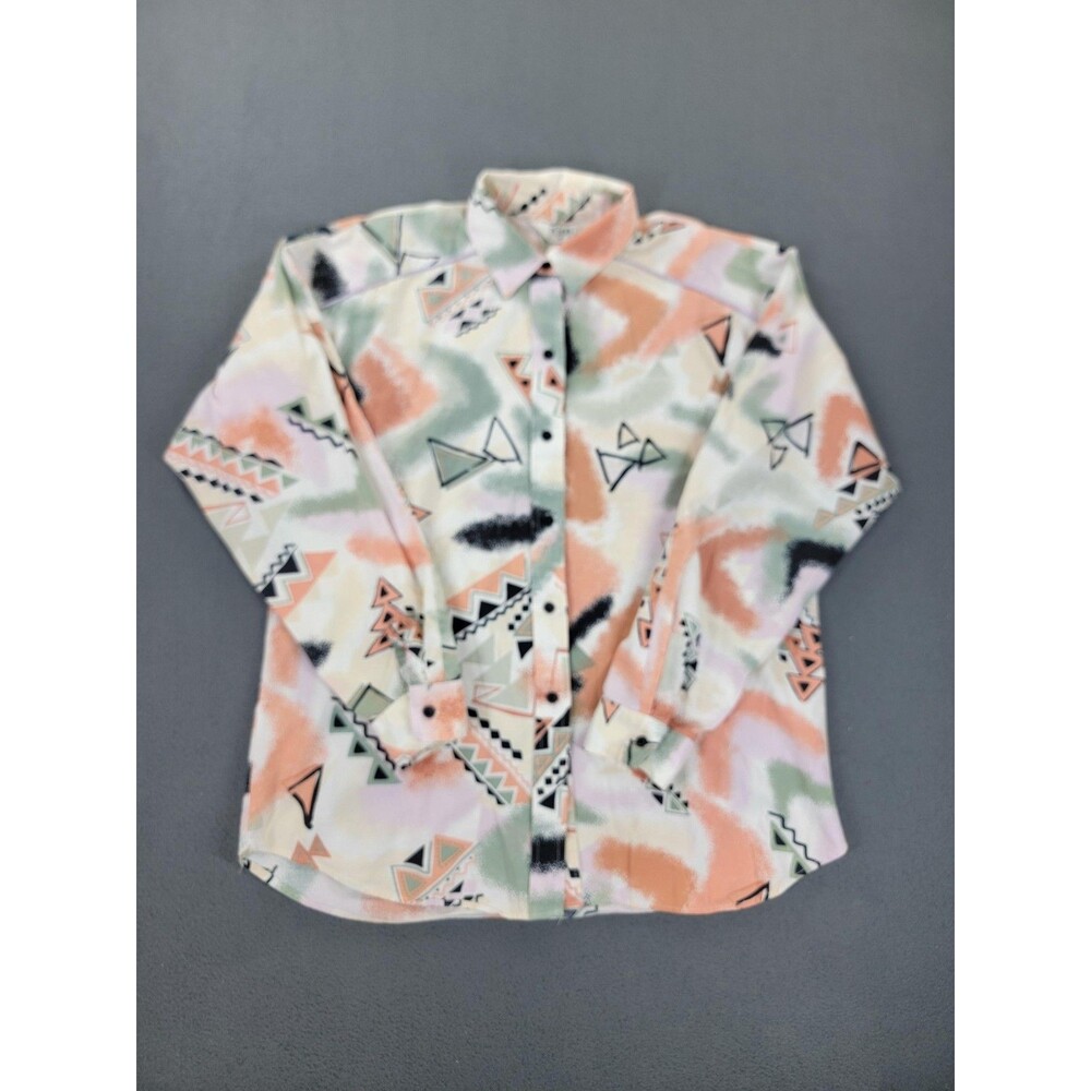 VINTAGE Roper Shirt womens 15/16 Pastel Southwest Aztec Rodeo‎ Western USA 90s